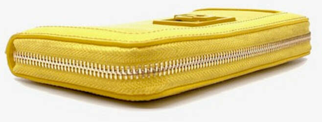 LIU JO Portafogli donna Zip around in safiano giallo