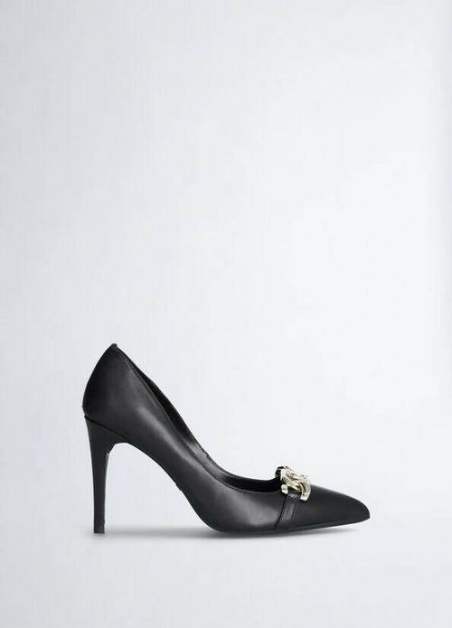 Liu Jo Sf3025 P0062 Décolleté Nere Donna Con Catena Scarpa Col Tacco Liujo