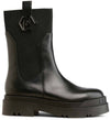 Liu Jo Stivale Donna Nero Chelsea Boots in Pelle Stivaletto Casual Con Suola in Gomma Platform 5 Cm Collezione Aut-Inv 2022/2023