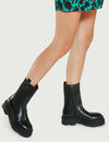 Liu Jo Stivale Donna Nero Chelsea Boots in Pelle Stivaletto Casual Con Suola in Gomma Platform 5 Cm Collezione Aut-Inv 2022/2023