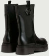 Liu Jo Stivale Donna Nero Chelsea Boots in Pelle Stivaletto Casual Con Suola in Gomma Platform 5 Cm Collezione Aut-Inv 2022/2023
