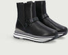 Liu Jo Stivali Donna Boot Sneakers in Pelle Neri Stivaletti Casual Con Elastici E Suola in Gomma 4,5 Cm Collezione Aut-Inv 2022/2023