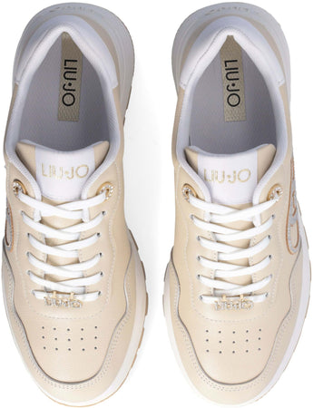 Liujo donna sneakers in pelle con logo gioiello