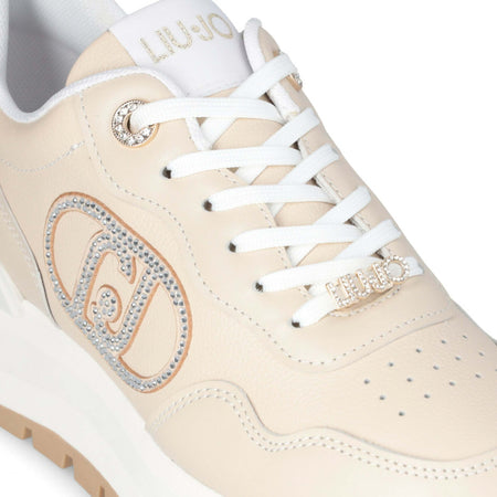 Liujo donna sneakers in pelle con logo gioiello