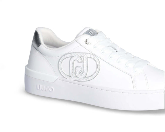 Liujo donna sneakers in pelle con maxi logo BA4041PX02601111 Bianco