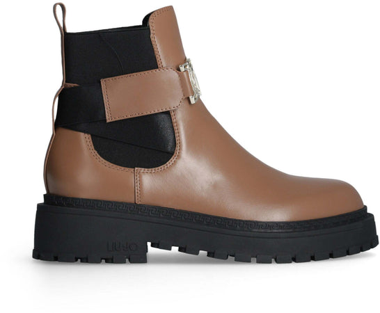 Liujo donna stivaletti con maxi logo in pelle
