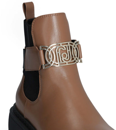 Liujo donna stivaletti con maxi logo in pelle