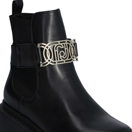 Liujo donna stivaletti con maxi logo in pelle
