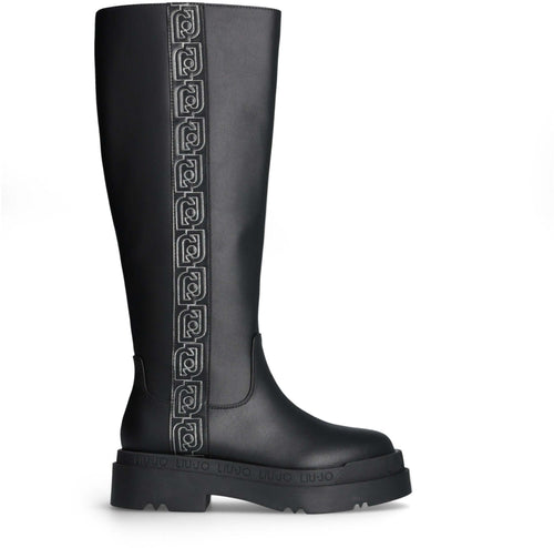 Liujo donna stivali platform neri con logo