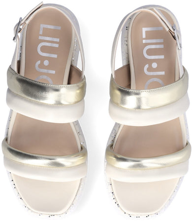 Liujo Sandali Donna Platform Con Fascette Bold Shiny Nappa Metallic Butter Sa4153 Px487 S1858