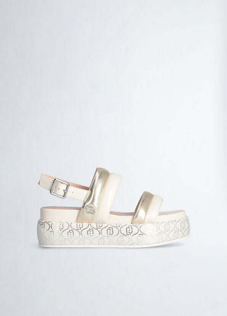 Liujo Sandali Donna Platform Con Fascette Bold Shiny Nappa Metallic Butter Sa4153 Px487 S1858