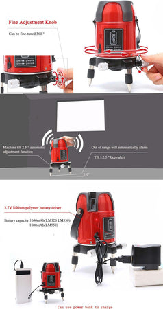 LIVELLA LASER TRACCIATORE AUTOLIVELLANTE 360º ROTAZIONE BOLLA DIGITALE 2 LINEE  Trade Shop italia - Napoli, Commerciovirtuoso.it