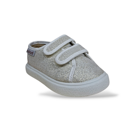 Sneakers Bambina Bianco Glitter VUL-LADI con Velcro – Scarpe Casual Scuola Taglie 21-30
