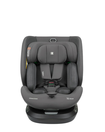 KIKKABOO Seggiolino Auto 40-150 cm i-Hike i-SIZE Dark Grey - Seggiolino Auto con Base Isofix, Da 40 a 150 cm, Omologato ECE R129/03, Girevole A 360° E Reclinabile, Gruppo 0+/1/2/3 Da 0 A 12 Anni, Dark Grey, grigio