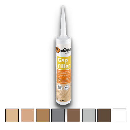 4 prodotti in uno - GAPFILLER Loba Stucco per pavimenti e Zoccolini e Colla per parquet e battiscopa, 1x310ml - Eternal Parquet