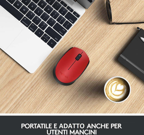 Logitech Mouse M171 Wireless Nero e Rosso 004641 Elettronica/Informatica/Accessori/Tastiere Mouse e periferiche di input/Mouse Scontolo.net - Potenza, Commerciovirtuoso.it