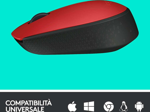 Logitech Mouse M171 Wireless Nero e Rosso 004641 Elettronica/Informatica/Accessori/Tastiere Mouse e periferiche di input/Mouse Scontolo.net - Potenza, Commerciovirtuoso.it