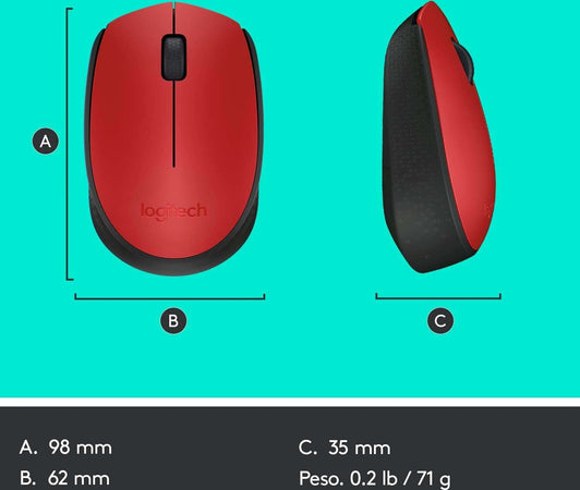Logitech Mouse M171 Wireless Nero e Rosso 004641 Elettronica/Informatica/Accessori/Tastiere Mouse e periferiche di input/Mouse Scontolo.net - Potenza, Commerciovirtuoso.it