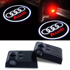 KIT LUCI LED LOGO AUDI PROIETTORE CORTESIA BATTERIA CON SENSORE MAGNETE