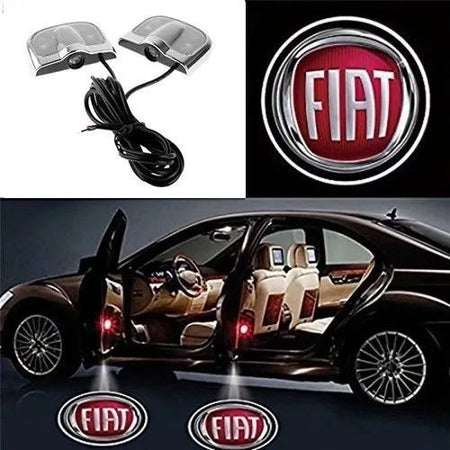 KIT Luci LED Cortesia Logo Fiat 500 Fiat 5W 12V sottoporta Led Proiettore Adesivo