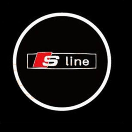 Logo Led Proiettore Sottoporta S-LINE AUDI 12V 5W Adesivo Cortesia Luci Universale Auto