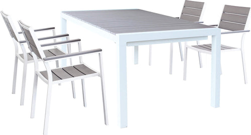 LOIS---set-tavolo-in-alluminio-cm-162/242x100x74-h-con-4-sedute-Bianco-Milani-Home