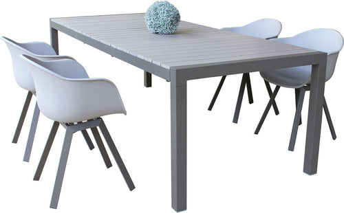LOIS---set-tavolo-in-alluminio-cm-162/242x100x74-h-con-4-sedute-Taupe-Milani-Home