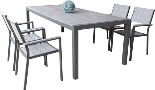 LOIS---set-tavolo-in-alluminio-cm-162/242x100x74-h-con-4-sedute-Taupe-Milani-Home