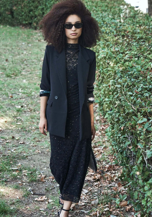 LOKITA-|-Abito-in-pizzo-floccato-lurex