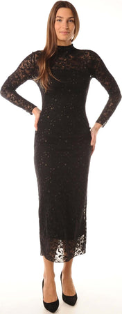 LOKITA-|-Abito-in-pizzo-floccato-lurex