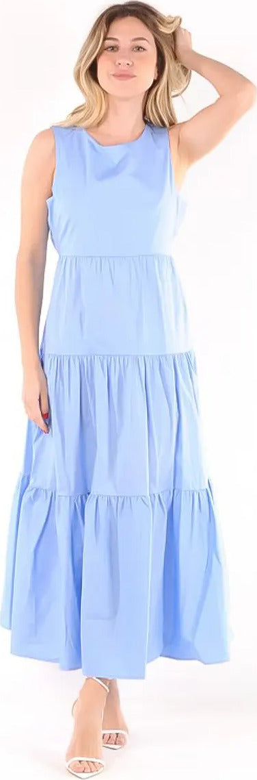 LOKITA | Abito lungo balze in popeline Moda/Donna/Abbigliamento/Vestiti/Casual You Store - Messina, Commerciovirtuoso.it