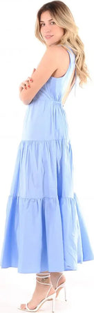 LOKITA | Abito lungo balze in popeline Moda/Donna/Abbigliamento/Vestiti/Casual You Store - Messina, Commerciovirtuoso.it