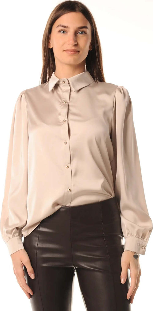 LOKITA-|-Camicia-in-raso-con-bottoni-oro