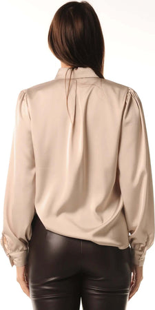LOKITA-|-Camicia-in-raso-con-bottoni-oro