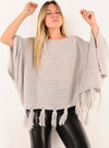 LOKITA-|-Poncho-in-maglia-con-frange