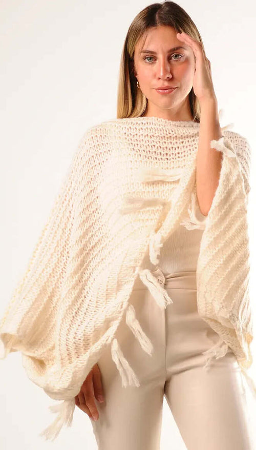 LOKITA-|-Poncho-in-maglia-con-frange