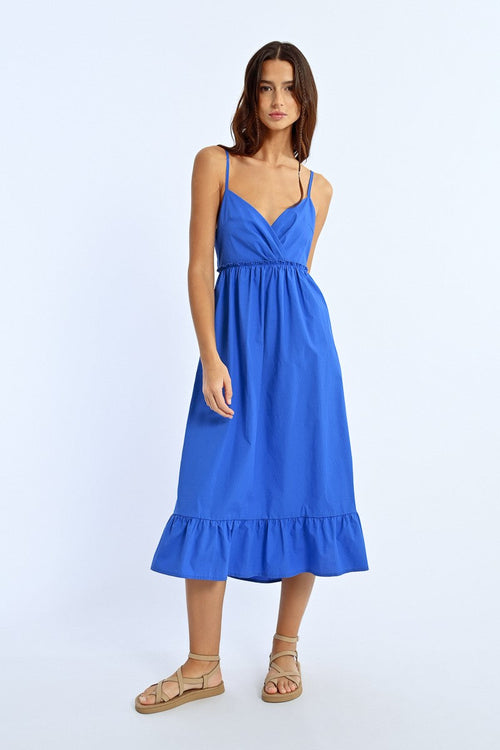 Abito Molly Bracken blu con spallinee scollatura dietro