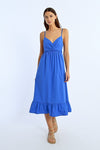 Abito Molly Bracken blu con spallinee scollatura dietro