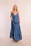 Abito Molly Bracken in denim scollo a v