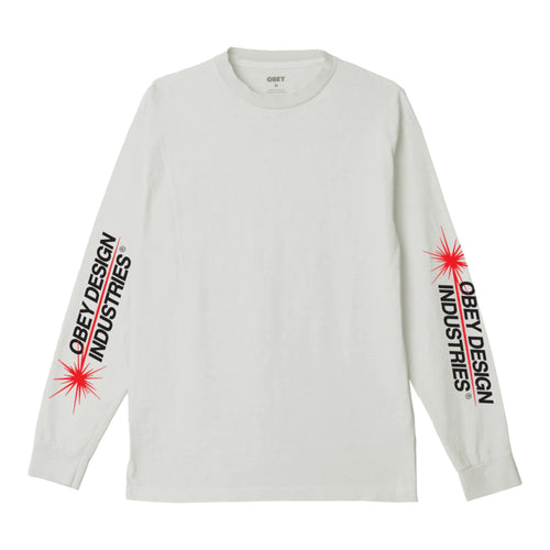OBEY longsleeve obey design industries tee ls - pigment vintage white da uomo