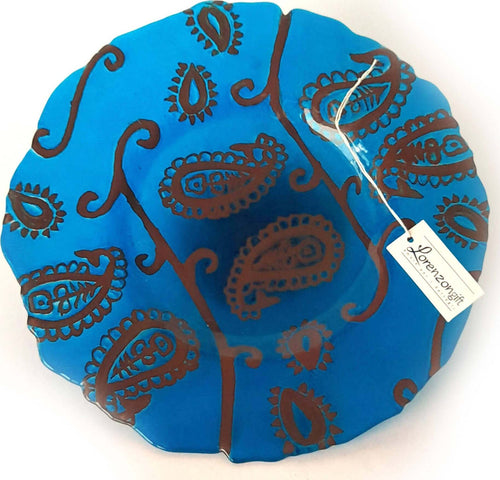 Lorenzon Gift Svoutatasche in Vetro Azzurro E Decori Marroni Ciotola Decorativa per Arredamento Interno Diametro 20 Cm Casa e cucina/Decorazioni per interni/Accessori decorativi/Ciotole decorative Ideart - Valdilana, Commerciovirtuoso.it