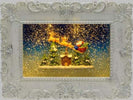 LOTTI-Quadro-27-cm-Babbo-Natale-con-Slitta-Glitter-LED-Bianco-Caldo