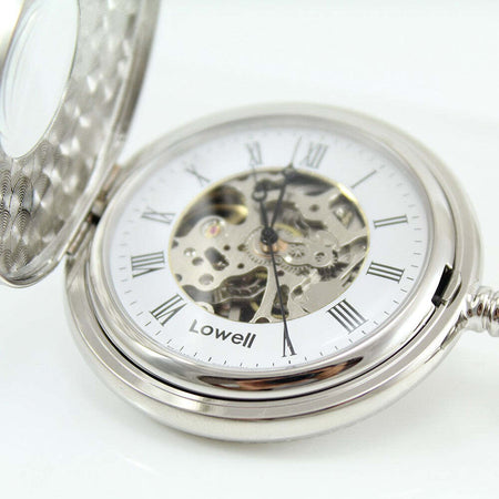 Orologio da tasca meccanico carica manuale Lowell scheletrato bicolore