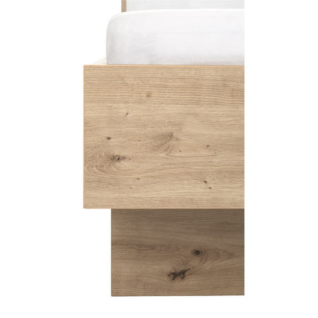 Letto moderno matrimoniale "Mundi" struttura in legno rovere e bianco con spalliera