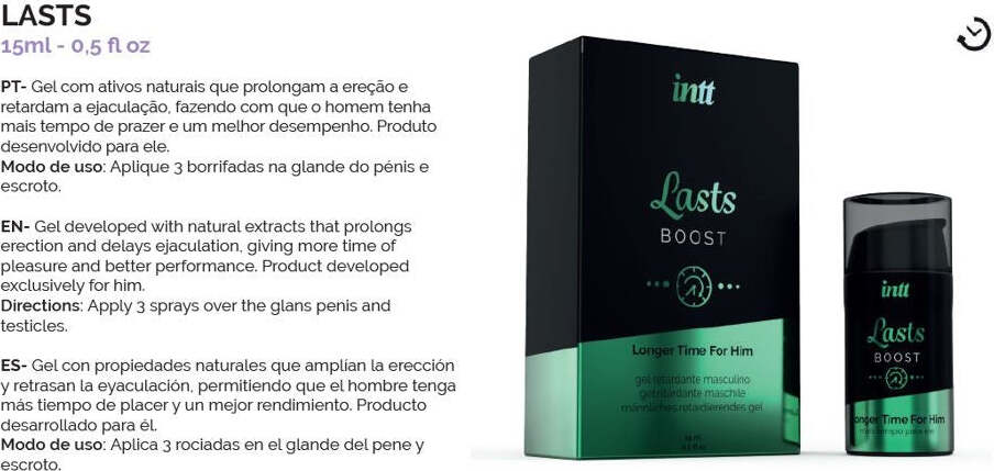 Lubrificante Intt Lasts Ejaculation Delay Gel Ritardante Lunga Durata 15 ml Salute e cura della persona/Erotismo e contraccezione/Prodotti per igiene e ausilio erotico/Lubrificanti e gel stimolanti Kondorama - Martinsicuro, Commerciovirtuoso.it