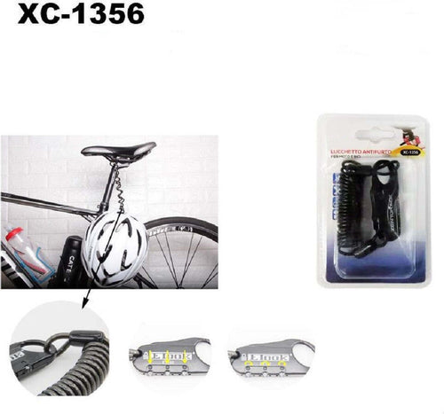Lucchetto Antifurto Cavo A Molla Spirale Per Moto Bici Casco Combinazione Xc1356 Auto e Moto > Sport e Tempo Libero > Ciclismo > Antifurto per Bici > Sport > Moto > Antifurto Moto Trade Shop italia - Napoli, Commerciovirtuoso.it