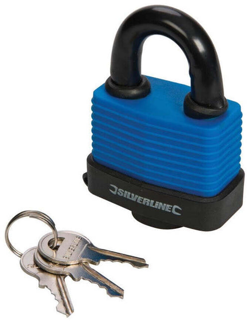 Lucchetto impermeabile con meccanismo in ottone massiccio da esterno misure 60 mm silverline