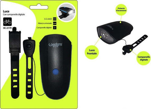Luce Anteriore Bicicletta Supporto Campanello Digitale Attacco Universale 2179 Sport e Tempo Libero > Ciclismo > Luci per Bici > Sport Trade Shop italia - Napoli, Commerciovirtuoso.it
