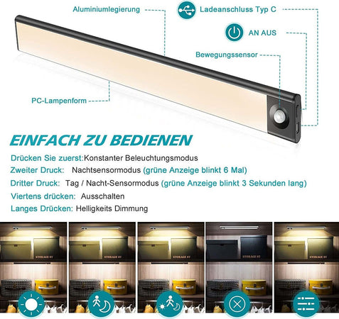 Luce Di Sicurezza Led Batteria Ricaricabile Sensore Movimento Magnetica Q-led80 Illuminazione/Illuminazione per interni/Illuminazione speciale/Luci notturne Trade Shop italia - Napoli, Commerciovirtuoso.it