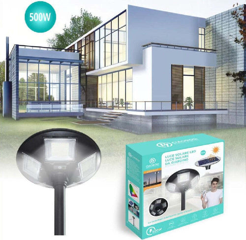 Luce Lampione Faro Giardino Stradale Crepuscolare Pannello Solare 500 W Led-8447 Illuminazione/Illuminazione per esterni/Lampioni Trade Shop italia - Napoli, Commerciovirtuoso.it
